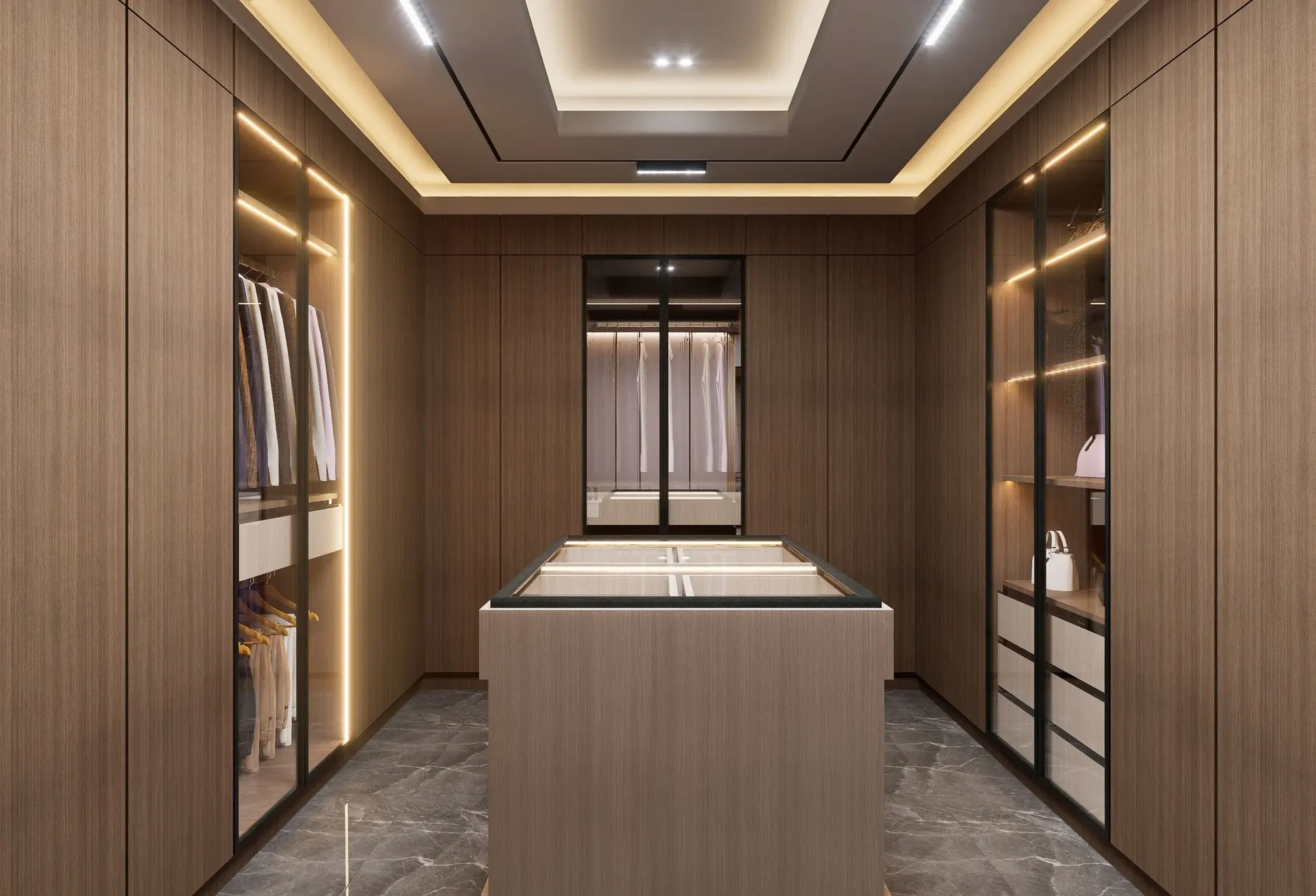 Closet luxo com ilha