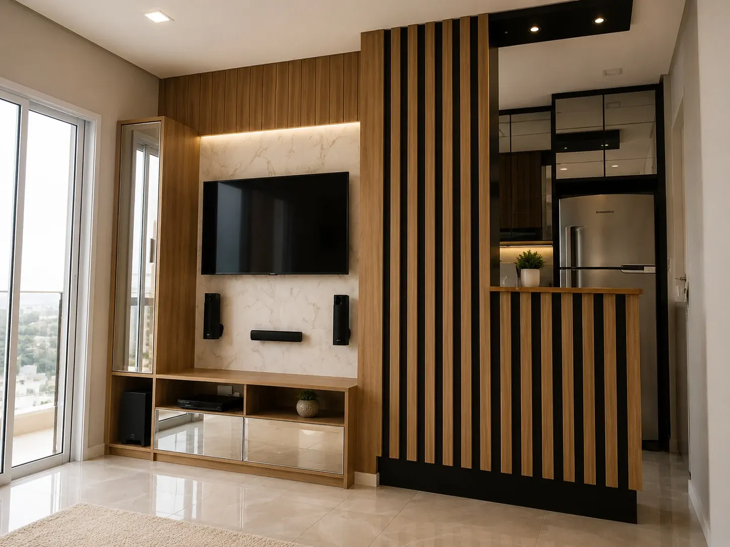 Living integrado moderno
