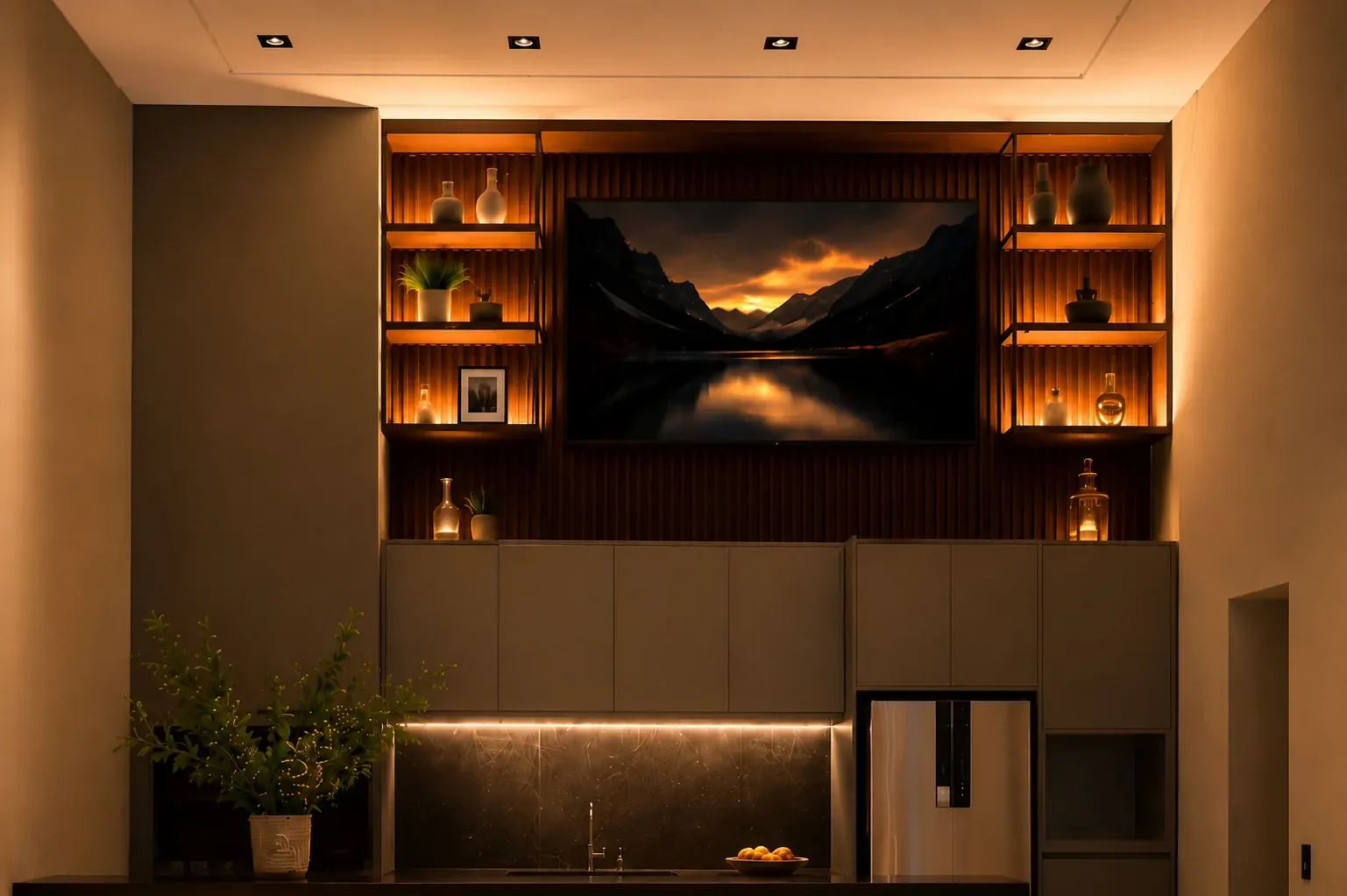 Painel TV com home bar